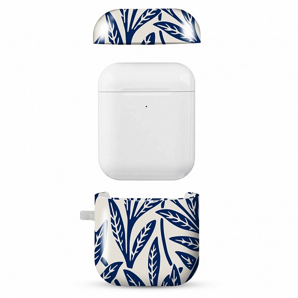 Airpods - Blue Beige Leaves